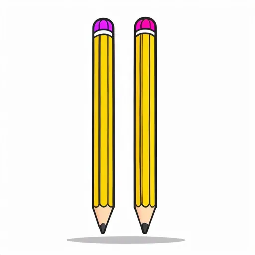 Prompt: clip art large cartoon yellow pencil 

