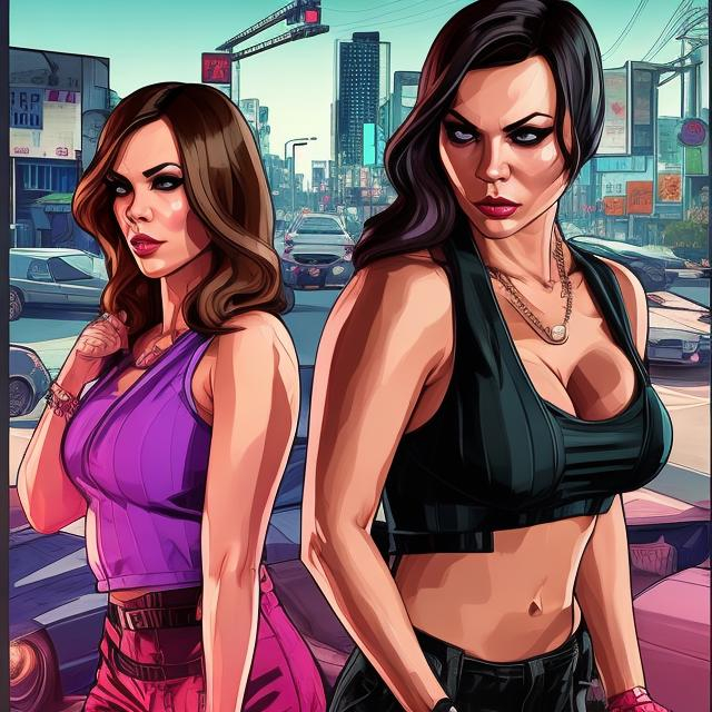 Prompt: Craft an electrifying GTA V cover art image using OpenArt.ai, blending the game's dynamic elements with a touch of allure by incorporating stylish and confident female characters. Illustrate the intense and glamorous side of the GTA V world, where high-stakes action meets the intrigue of the city's nightlife. Leverage OpenArt.ai to seamlessly integrate these captivating elements, creating a cover that resonates with the game's exhilarating atmosphere.
