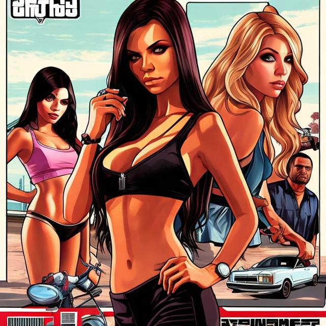 grand theft auto v, hot girl, cover art