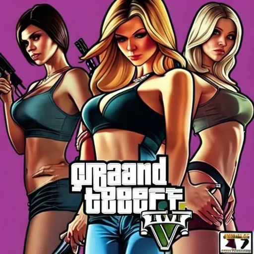 Prompt: grand theft auto v, hot girl,  cover art
