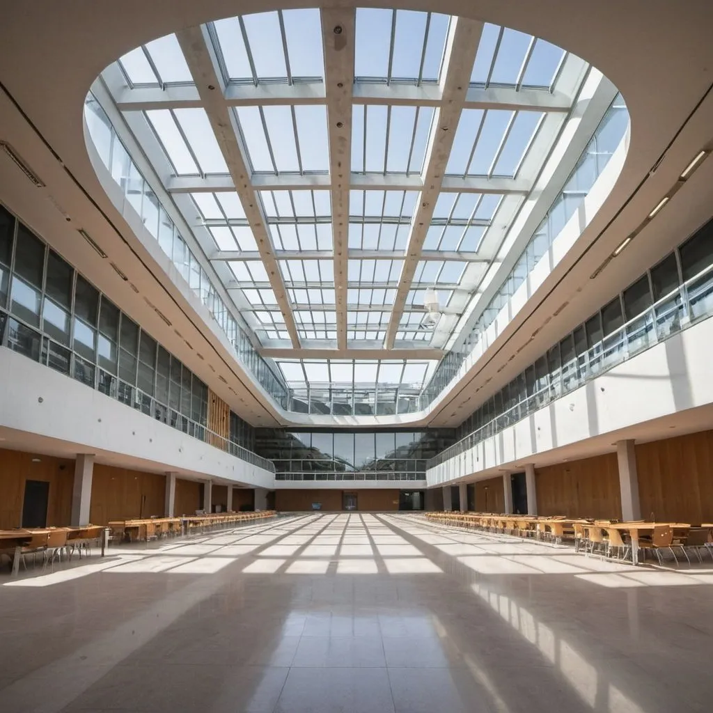 Prompt: modern giant aula university
