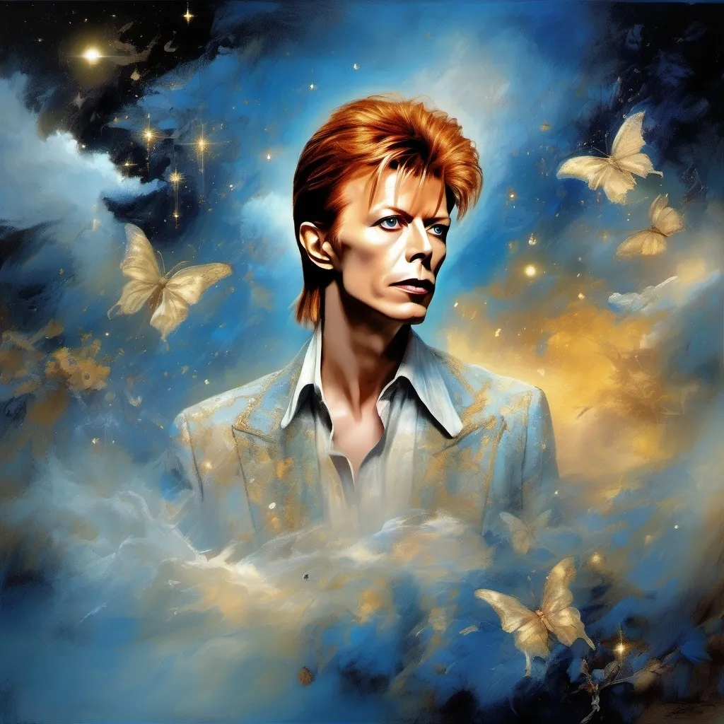 Prompt: david bowie in heaven