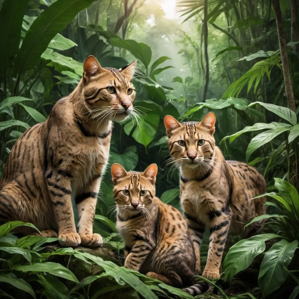 Prompt: Wild Cats in a jungle 