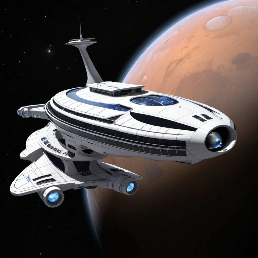 Prompt: A space cruise liner designed for travel to Tau Ceti C.