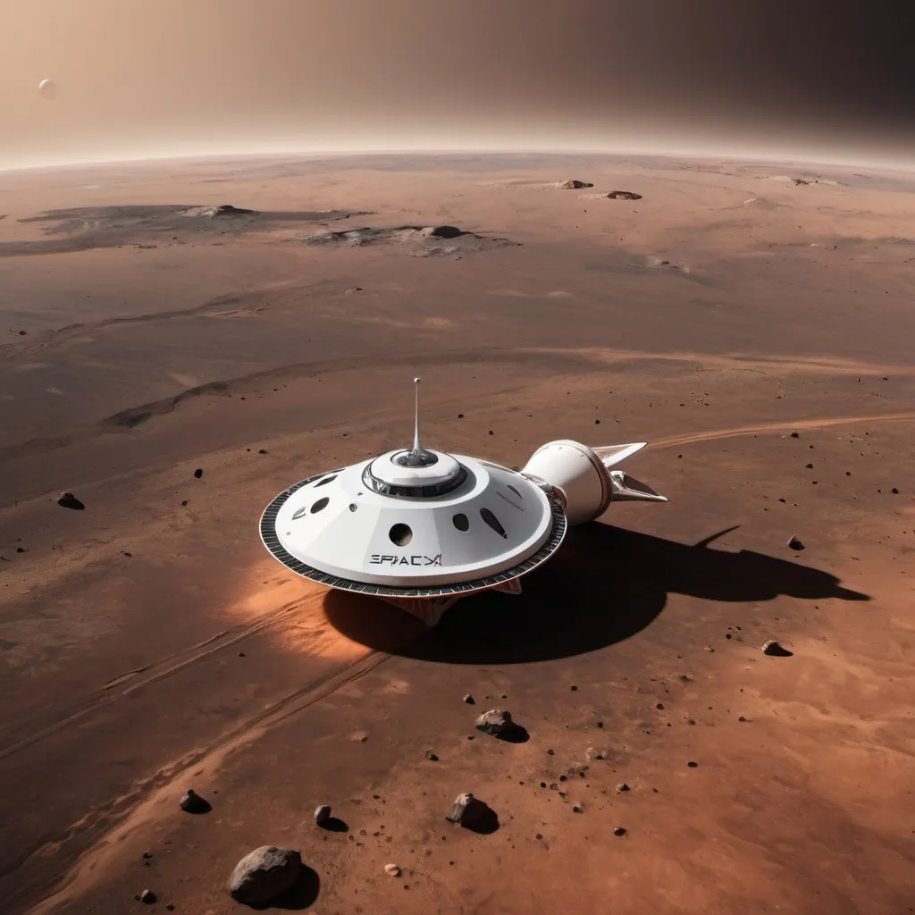 Prompt: Mars landscape Ship SpaceX