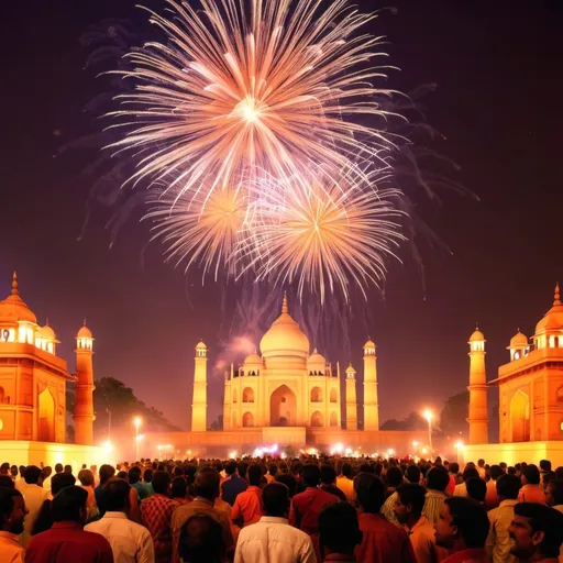 Prompt: Diwali celebration in india with fireworks