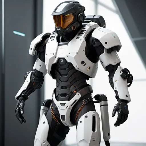 Prompt: futuristic exosuit military 


