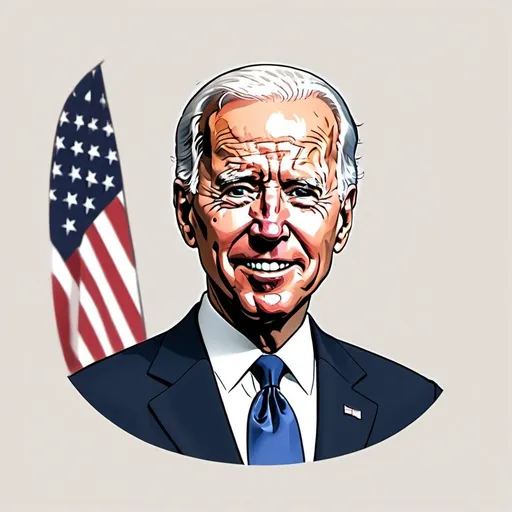Prompt: President Biden very simple cartoon