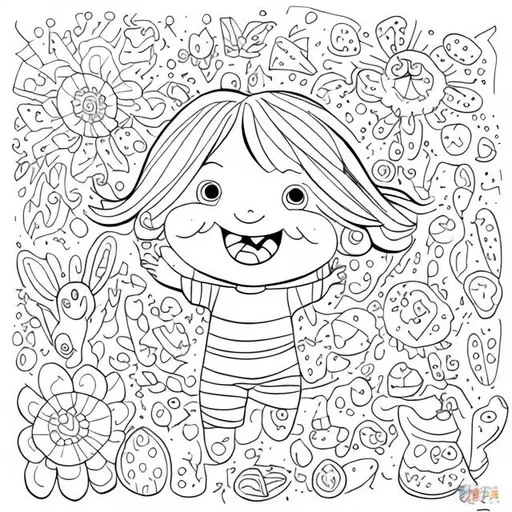 Premium AI Image  Blank coloring page with simple outlines for kids vector  illustration on white paper Easy deatils