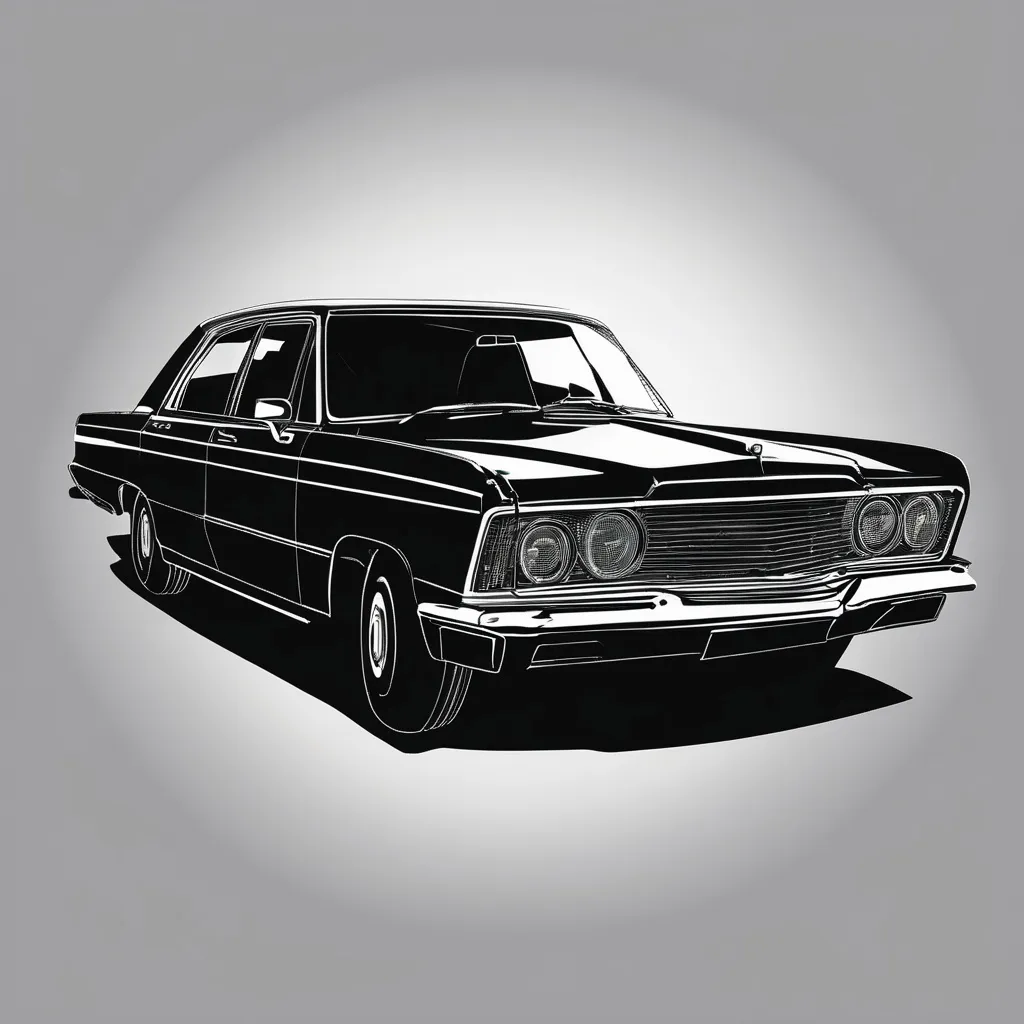 Prompt: 2d image of a black car