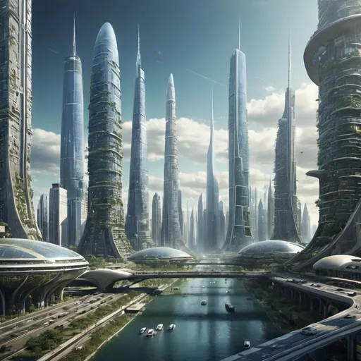 Prompt: Cities one billion years in the future 