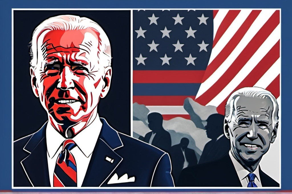 Prompt: Design a visually appealing image for an article about Joe Biden's withdrawal from the U.S. presidential election. The image should include:
1. A picture of Joe Biden
2. The United States flag
3. Political symbols such as a ballot box or election icons
4. A prominent headline: "Joe Biden Withdraws from the U.S. Presidential Election"
5. Use colors like red, blue, and white