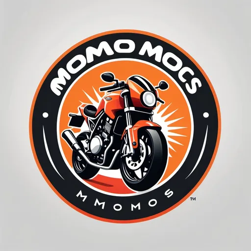 Prompt: Logo design featuring momos and a sleek two-stroke engine bike, vibrant colors and dynamic lines, symbolizing fusion of culinary and automotive worlds, modern and engaging, appealing to food and motorcycle enthusiasts, minimalist layout, captivating form elements, high-quality professional design, fresh and exciting conversational tones for brand recognition.