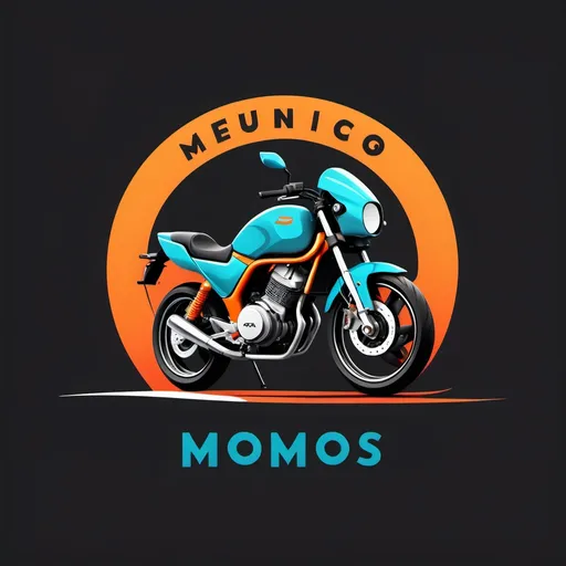 Prompt: Logo design featuring momos and a sleek two-stroke engine bike, vibrant colors and dynamic lines, symbolizing fusion of culinary and automotive worlds, modern and engaging, appealing to food and motorcycle enthusiasts, minimalist layout, captivating form elements, high-quality professional design, fresh and exciting conversational tones for brand recognition.