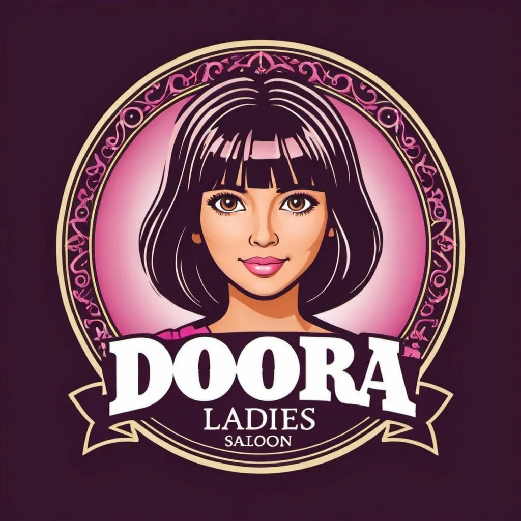 Prompt: Dora ladies saloon logo