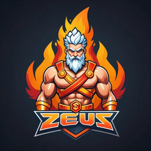 Prompt: Crie uma logo para o time de e-Sports que tenha zeus com poder de fogo