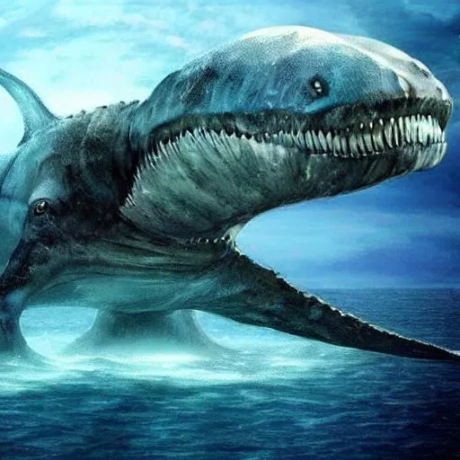 Prompt: giant sea creature scary realistic