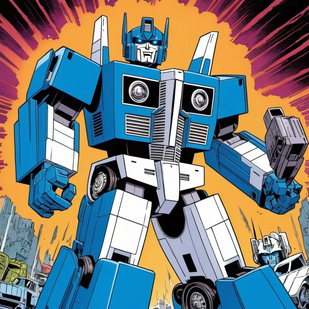 Prompt: Transformers ultra Magnus in an 70’s comic     Book
