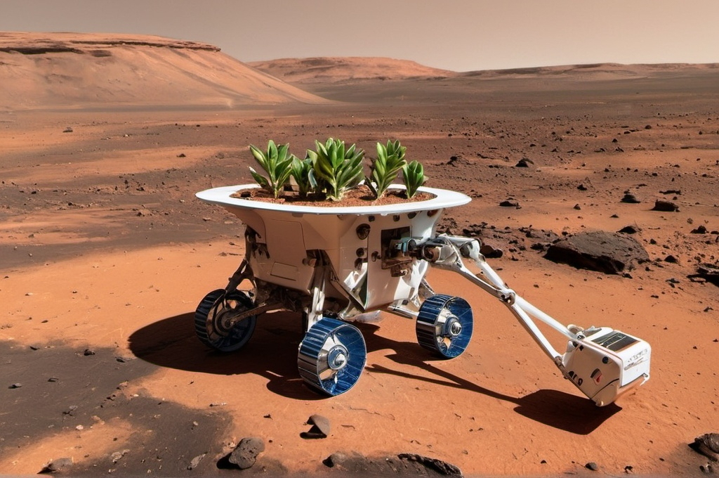 Prompt: plant carriage on mars