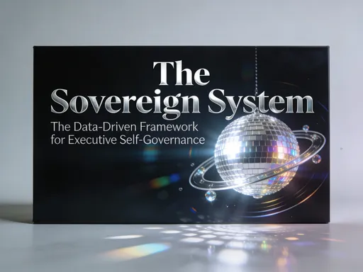 Prompt: Logo for "The Sovereign System". Tagline: The Data-Driven Framework for Executive Self-Governance. The Visual Identity: seeking old money and timeless logo, remove the strategic flow and fractured text. This is to be a clean logo

Instead of a standard "Dark Mode" fintech look, we pivot to a Reflective Dark Aesthetic.
	• The Palette: Deep obsidian backgrounds with "Prismatic" accents (shimmering silver, iridescent glass, and refracted light).
	• The Iconography: Your Sovereignty Score shouldn't be a flat gauge; it should be a Rotating Disco Ball of continuous effort to find and keep alignment 
		○ High Score: The ball is bright, reflecting clear "Strategic Flow" lights across the dashboard.
Low Score (Survival Mode): The ball appears dimmed or "fractured," indicating that external noise is absorbing your light.