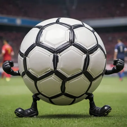 Prompt: A soccer ball with arms
