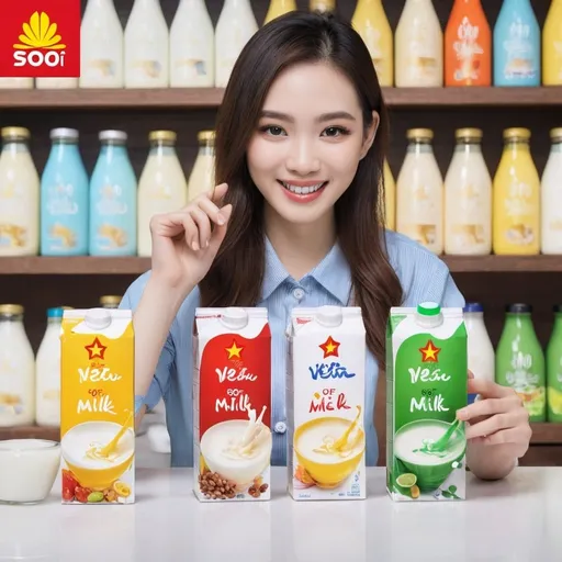 Prompt: 50% off promotion for a famous Vietnamese milk brand