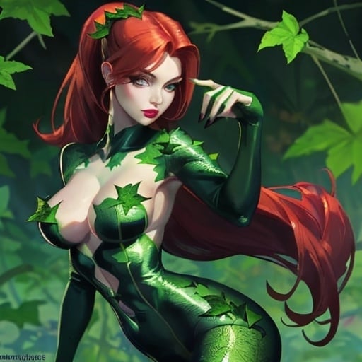 Prompt: Poison ivy She controls a handsome young man
