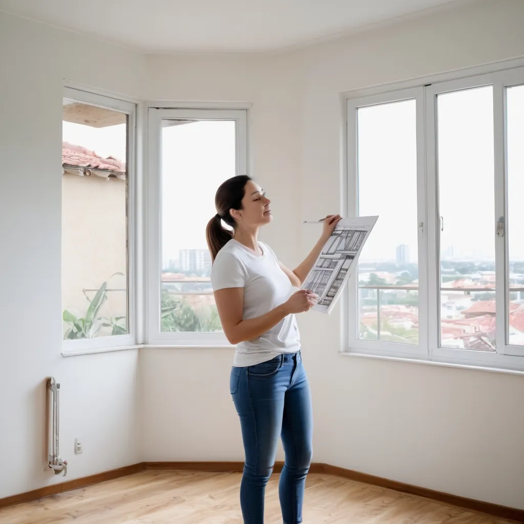 Prompt: a women real estate agent inspecting a flat for maintainence purpose
