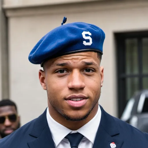 Prompt: Saquon Barkley with a French beret