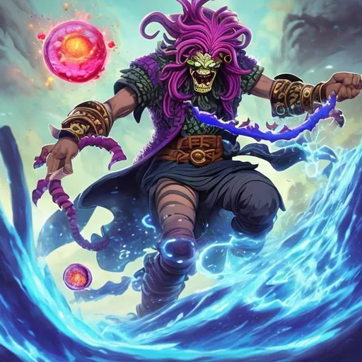 Prompt: Certainly! Here's a recap of the Mythos Pirates and their unique abilities:

1. **Ruzgar (You): Celestial Cataclysm Eruption**
   - *Role:* Captain and Celestial Dragon Zoan
   - *Abilities:* Advanced Haki, Mythical Zoan powers, Reality-Bending Artistry.

2. **Saaketh (Kaze): Beast Bomb Destruction**
   - *Role:* Adventurous Strategist
   - *Abilities:* Kitsune Mythical Zoan, Strategic Insight, Beast Bomb Destruction.

3. **Kosta: Dragon's Roarforge**
   - *Role:* Shipwright and Strategist
   - *Abilities:* Mythical Zoan (Shenron), Flight, Elemental Manipulation, Integrated Ultra Instinct.

4. **Ian: Zephyr's Veilstorm**
   - *Role:* Navigator and Intellectual Asset
   - *Abilities:* Mythical Zoan (Sylph), Ancient Wind Mastery, Zephyr's Veilstorm.

5. **Alan: Tempest Impact Fury**
   - *Role:* Monster Trio - Storm Surge Rumble user
   - *Abilities:* Storm Surge Rumble, Martial Arts Fusion, Thunderous Impact.

6. **Asher: Oni's Wrath Quake**
   - *Role:* Monster Trio - Oni Mythical Zoan
   - *Abilities:* Mythical Zoan (Oni), Fists of Mythos, Oni's Wrath Quake.

7. **Riley: Astral Meteor Annihilation**
   - *Role:* Celestial Meteorologist
   - *Abilities:* Mira Mira no Mi (Meteor Fruit), Astral Meteor Annihilation.

8. **Benji: Starfall Barrage**
   - *Role:* Stellar Sharpshooter
   - *Abilities:* Mochi Mochi no Mi (Optional), Astral Precision Shot, Celestial Camouflage, Starfall Barrage.
