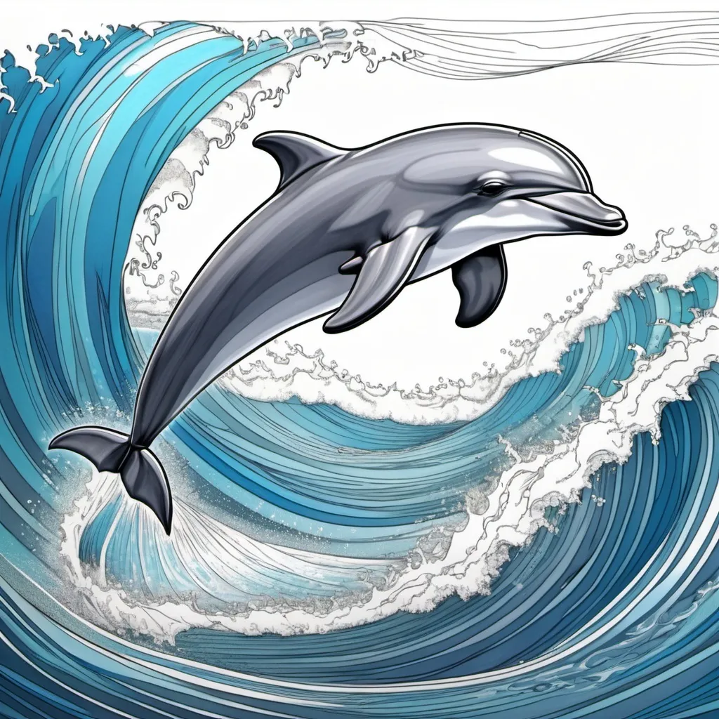 Prompt: . Colouring page dolphin jumping through ocean waves no shading, high details, light 
 lines.
Bro this is for a colouring book I want to sell online 
Bro please don't colour it please 
Bro. Please make the dolphin in a way I can colour please please just draw it please don't colour 

 