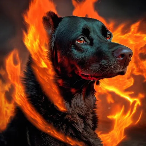 Prompt: fire dog

