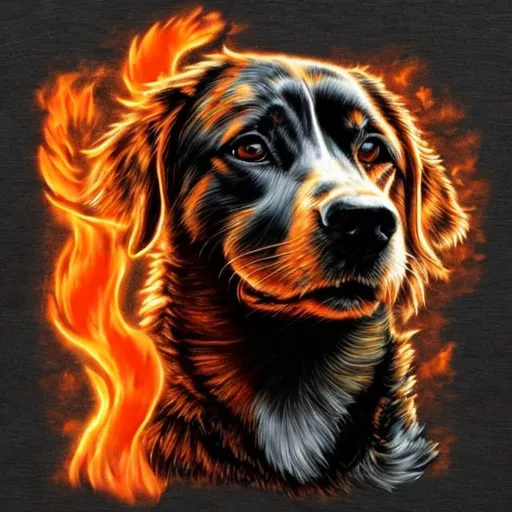 Prompt: fire dog

