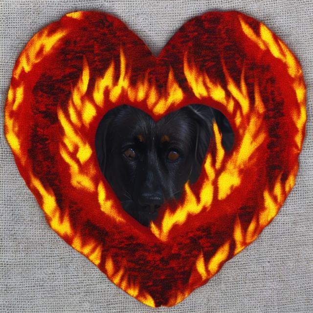 Prompt: fire dog heart

