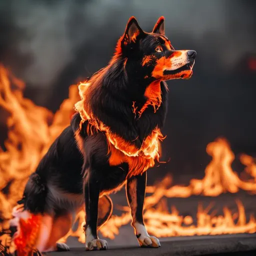 Prompt: fire dog

