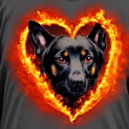 Prompt: fire dog heart

