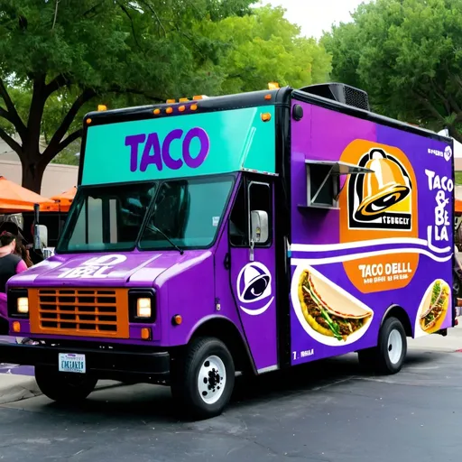 Prompt: taco bell food truck