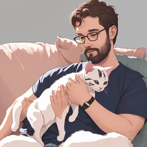 Prompt: Cat, human mom ,dog , human dad , human baby