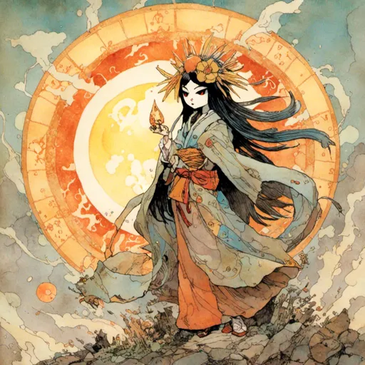 Prompt: <mymodel>Amaterasu (Japan): Goddess of the sun, responsible for light and life in the world.