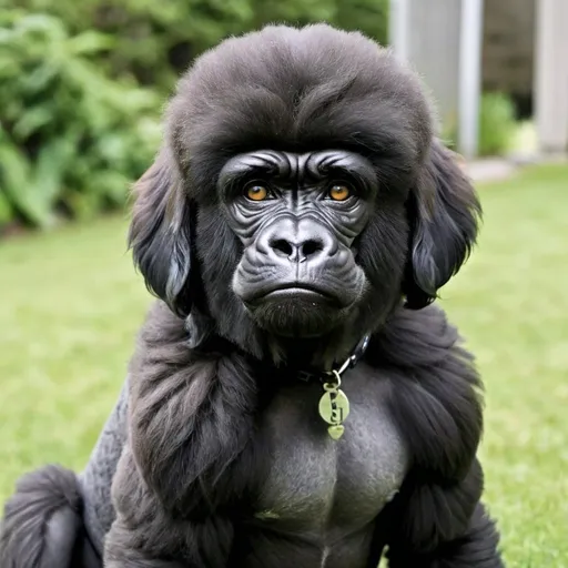 Prompt: gorilla crossed with a poodle