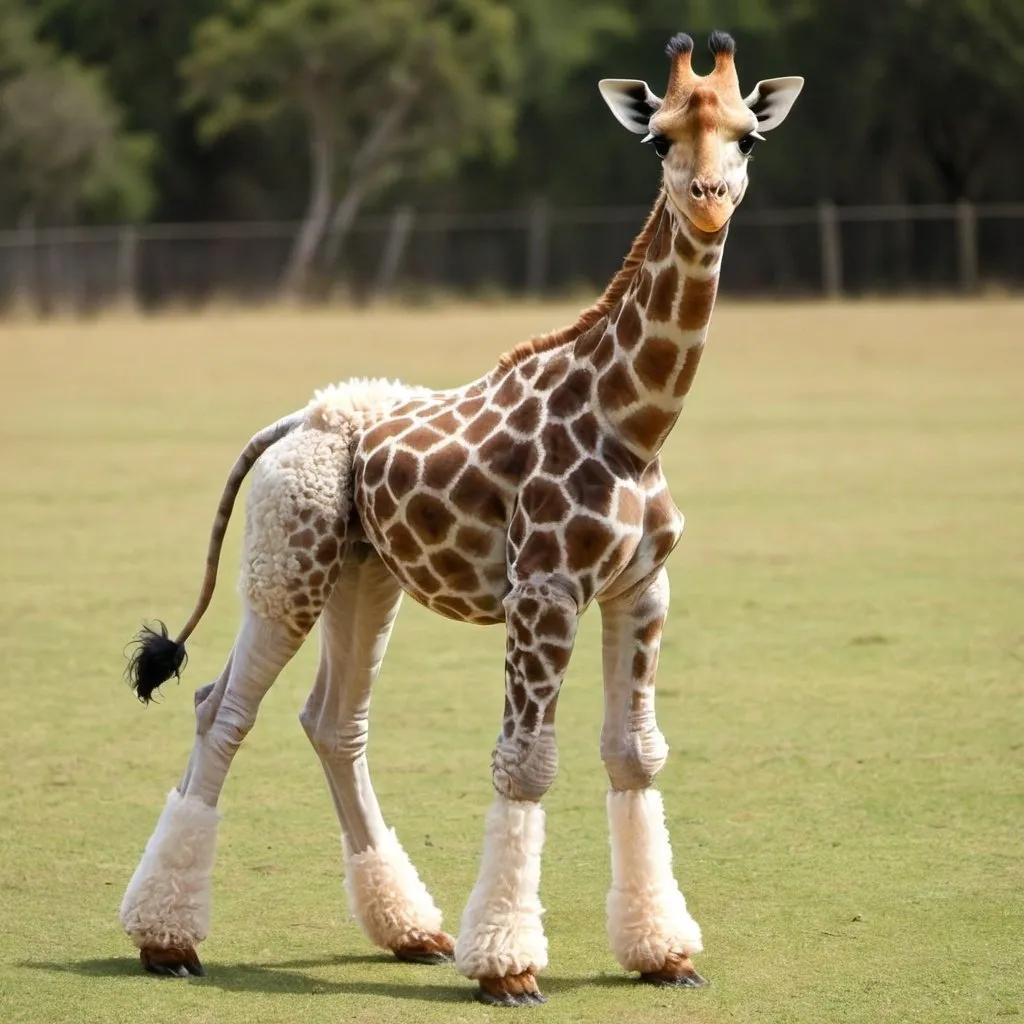 Prompt: giraffe crossed with a poodle