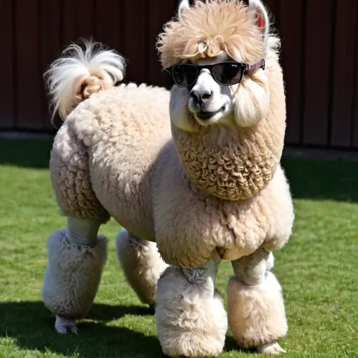 Prompt: llama crossed with a poodle