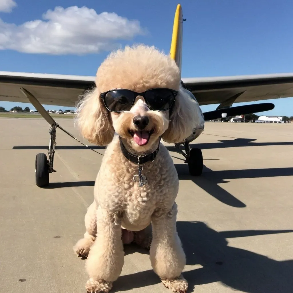 Prompt: plane crossed with a poodle