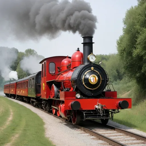 Prompt: A Ferrari Steam train