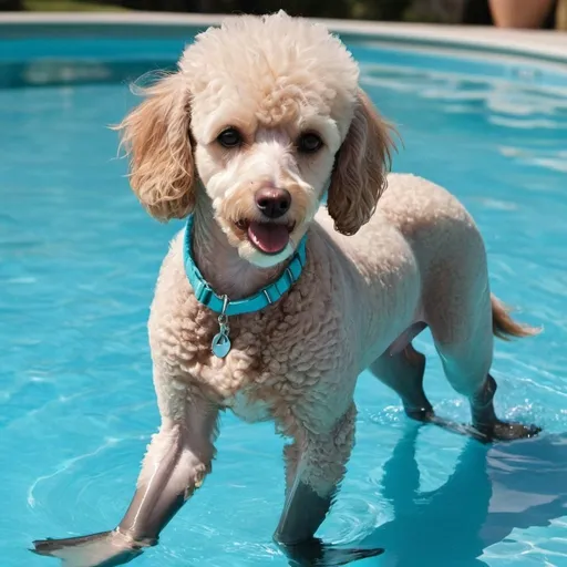 Prompt: a dolphin crossed with a poodle