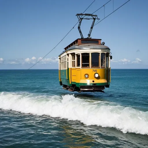 Prompt: Tram in the ocean