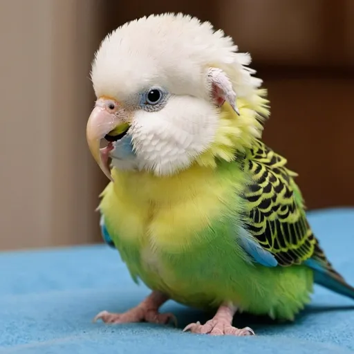Prompt: budgerigar crossed with a poodle