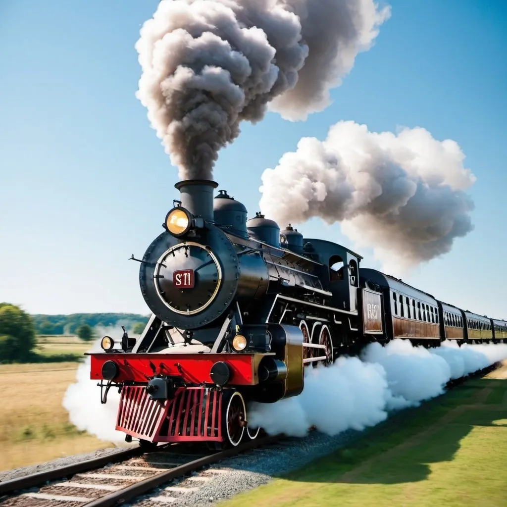 Prompt: Flying steam train