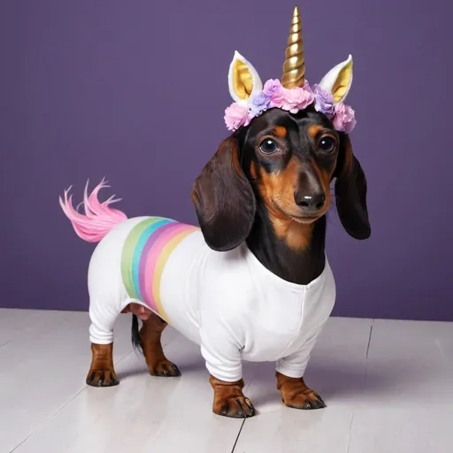 Prompt: Unicorn-daschund