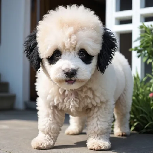 Prompt: panda bear crossed with a poodle